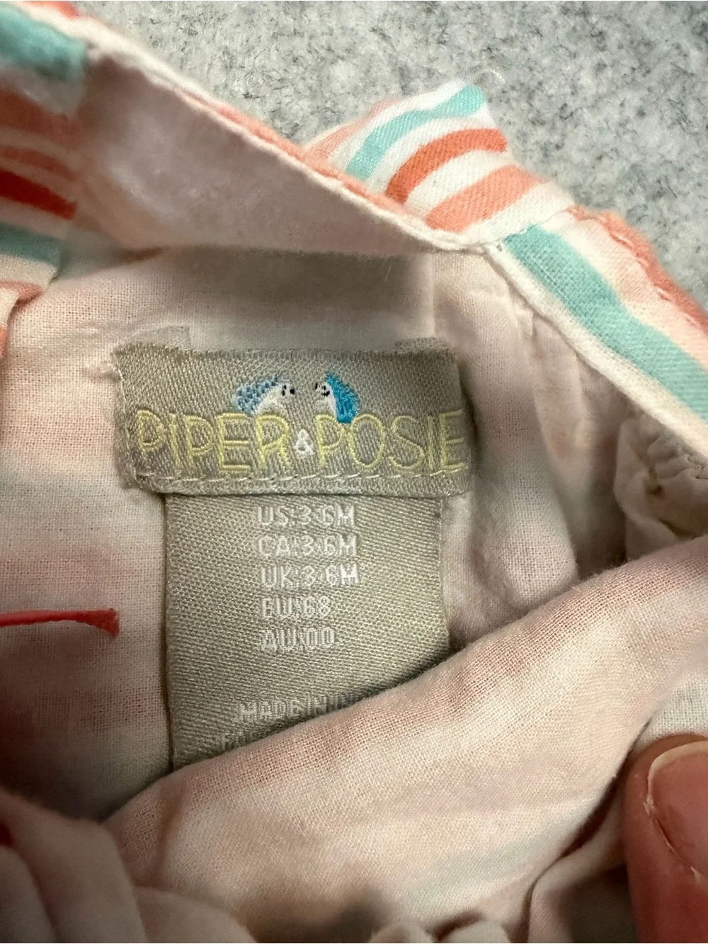 Piper & Posey Striped Toddler Bubble 3-6mo Romper